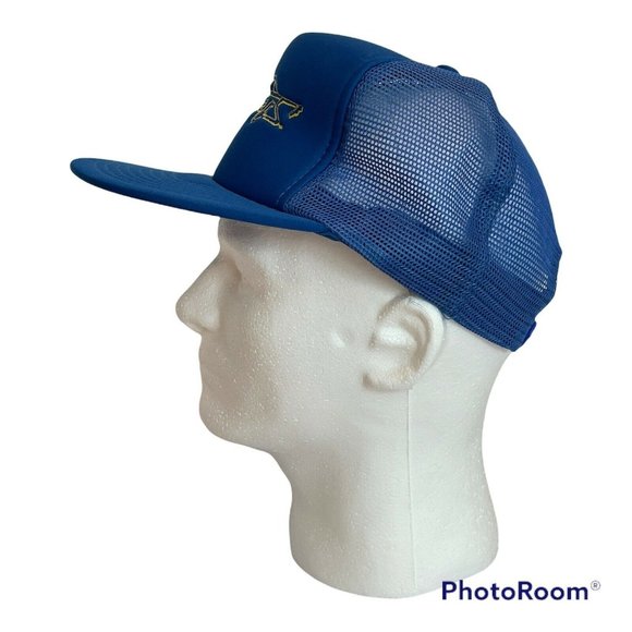 Vintage Cruisers Car Auto Blue Embroidered Trucker Snapback Foam Mesh Hat Cap - Picture 3 of 9